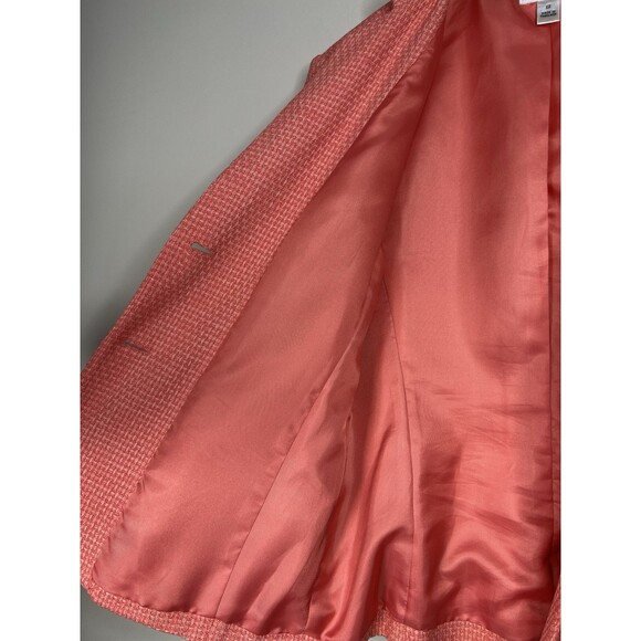 Talbots Blazer Jacket Women 12 Tweed Orange Lined Career Classic Preppy 2 Button - Picture 4 of 9